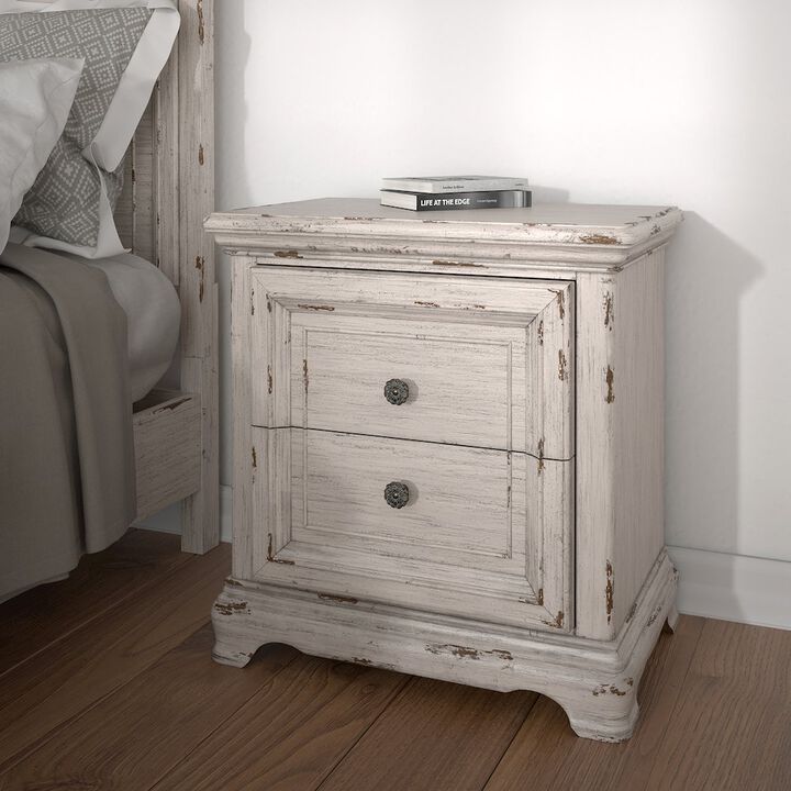 Providence 2-Drawer Nightstand - Antique White