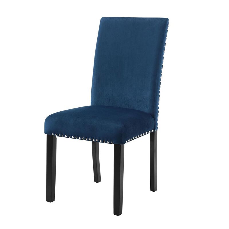 New Classic Furniture Furniture Celeste 5-Pc Faux Marble Round Dining Set  4 Chair-Blue
