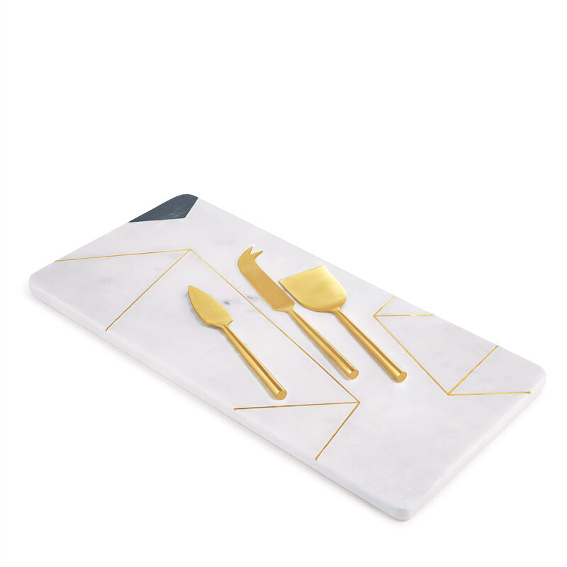 Moonlight Marble Serving Board With Knives