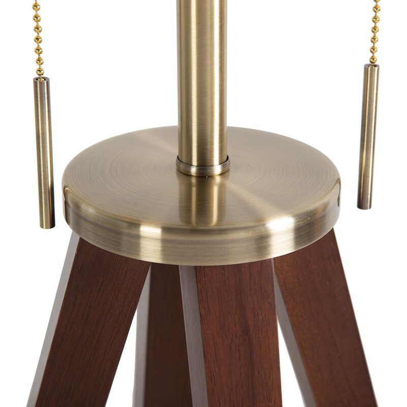 NOVA OF CALIFORNIA Quattro Floor Lamp - Dark Walnut