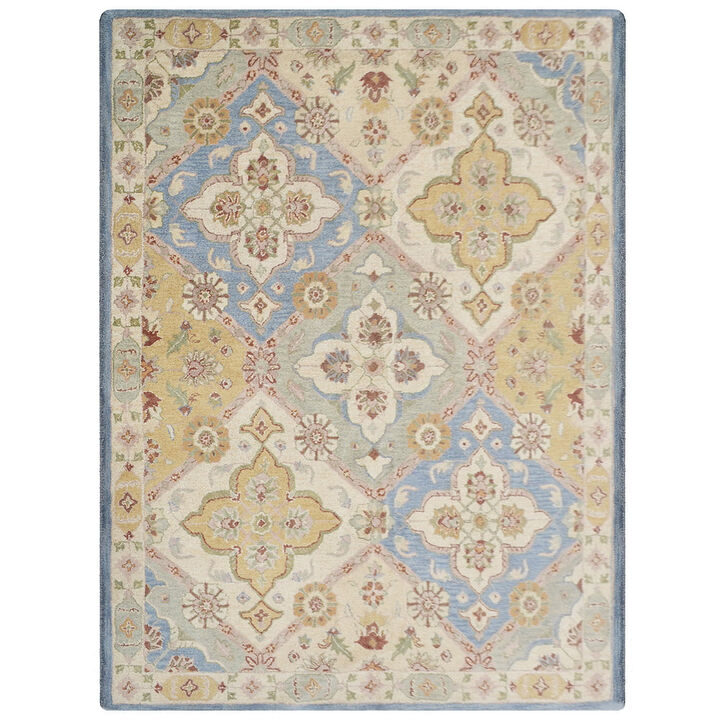 RUGSOTIC CARPETS HAND TUFTED WOOL ECO-FRIENDLY AREA RUGS  - 3'6''x5'6'', Rectangle Shape, Multicolor, Classic Oriental Traditional  Design, High Pile Thick Handmade Anti Skid Area Rugs (K0TM15)