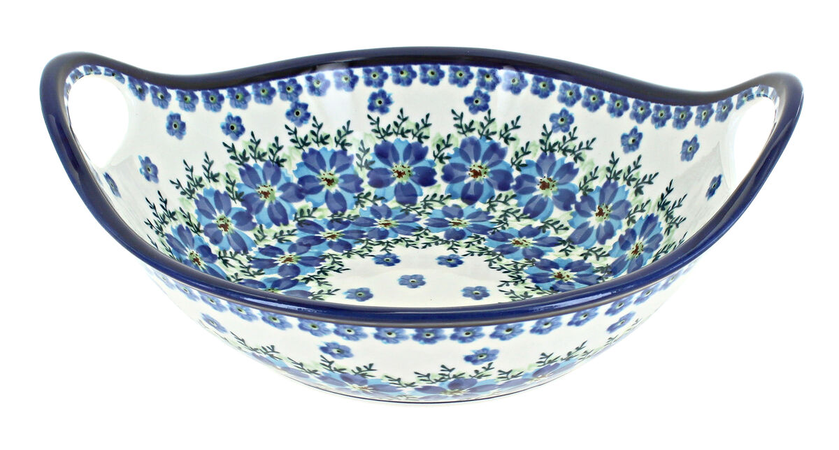 Blue Rose Polish Pottery Sweet Annie Small Bowl with Handles