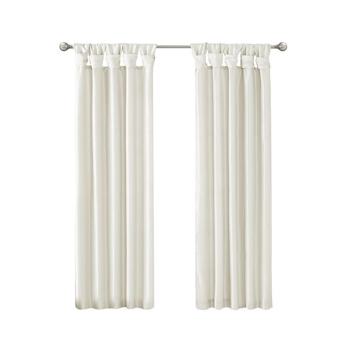 Belen Kox Emilia White Twisted Tab Lined Window Panel, Belen Kox
