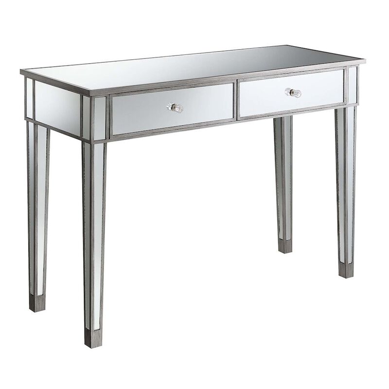 Convience Concept, Inc. Gold Coast Mirrored 2 Drawer Desk/Console Table