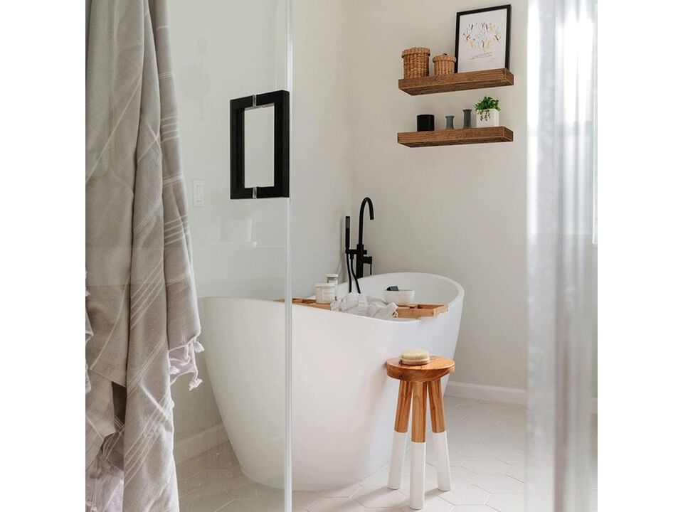 QEEIG Bathroom Floating Shelves for Wall Shelf Over Toilet 16 inch Set of 2