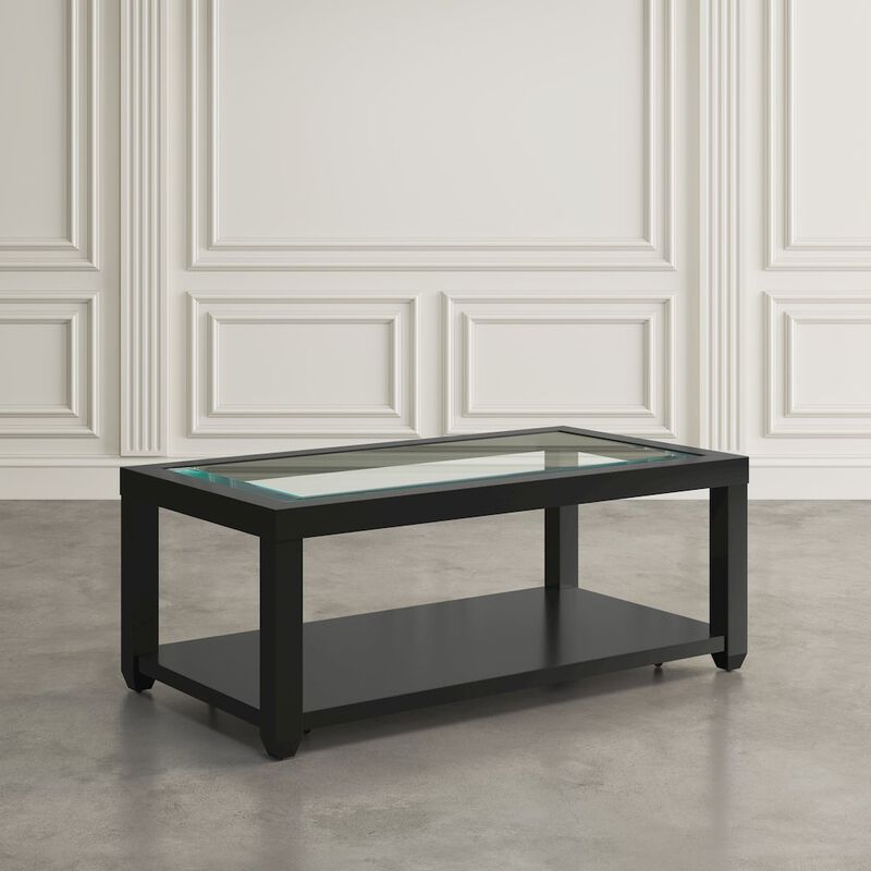 Jofran Urban Icon Contemporary Rectangular Glass Inlay Coffee Table