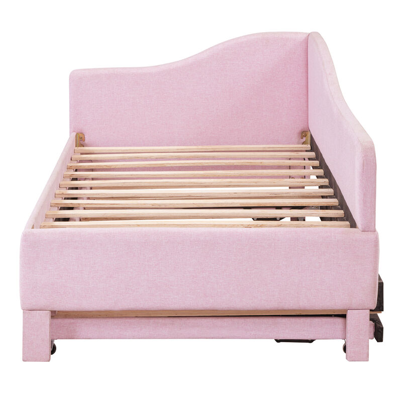 Merax Upholstered L-Shaped Daybed with Pop Up Trundle