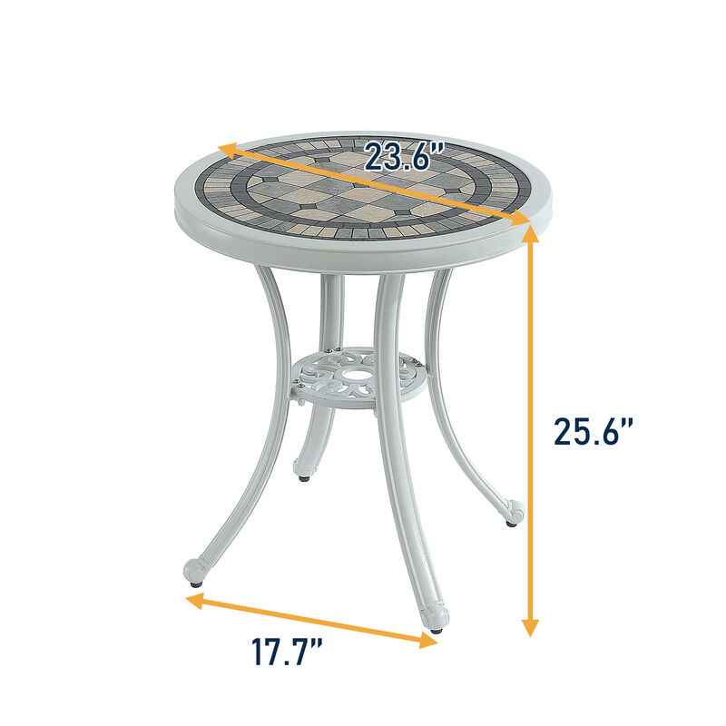 MONDAWE Patio Cast Aluminum Bistro 3-Piece Dining Set, Round Table and 2 Piece Outdoor Chair� Indoor & Outdoor Chic Furniture