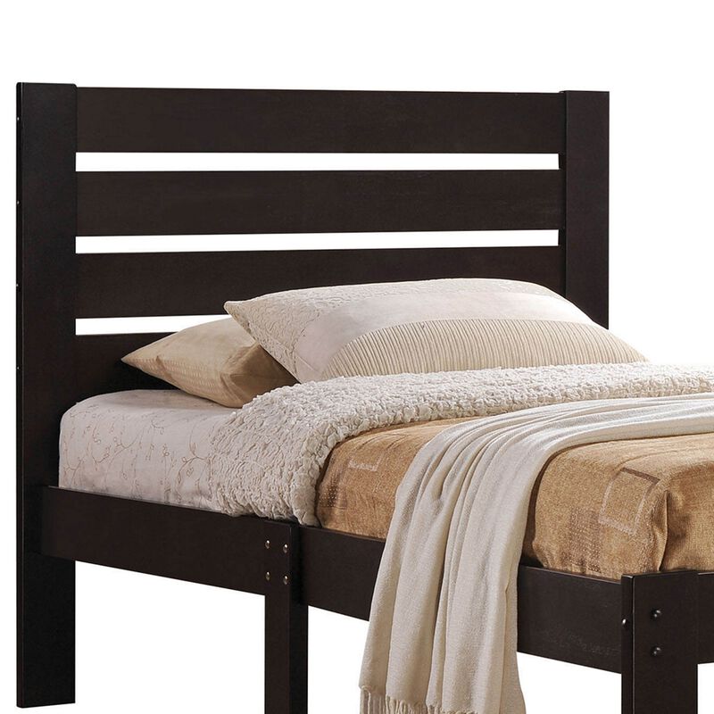 Kenney Elegant Queen Bed, Espresso-Benzara