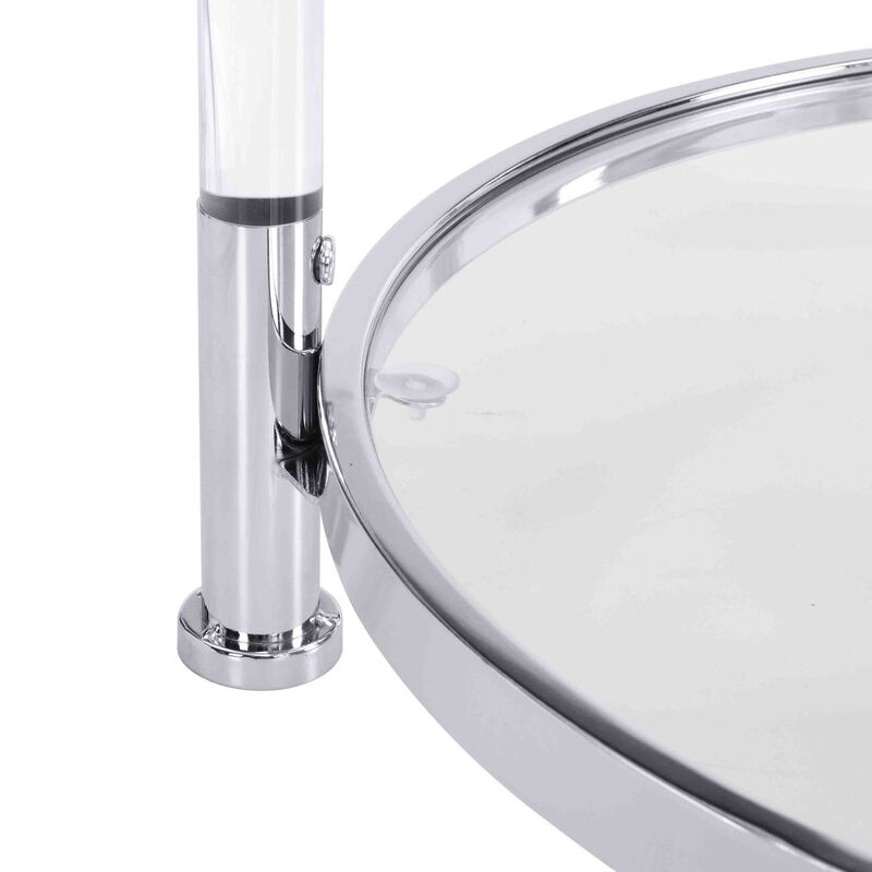 Contemporary Acrylic End Table with Glass Top