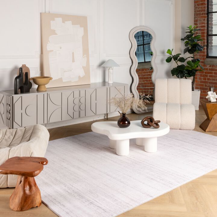 Eclipse Modern Abstract Plain Beige Cream Indoor Soft Area Rug