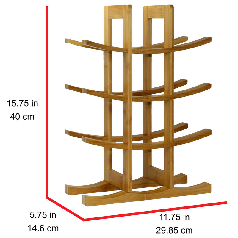 Oceanstar 12-Bottle Natural Bamboo Wine Rack