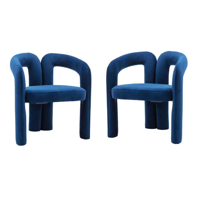 Contemporary Designed Fabric Upholstered Accent/Dining Chair /Barrel Side Chairs Kitchen Armchair for Living Room set of 2