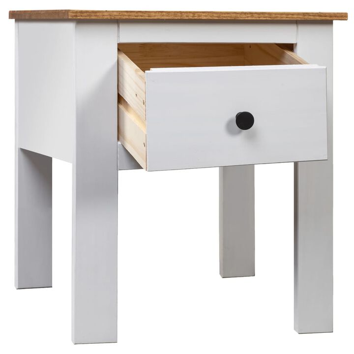 vidaXL Bedside Cabinet Gray 18.1"x15.7"x22.4" Pine Panama Range