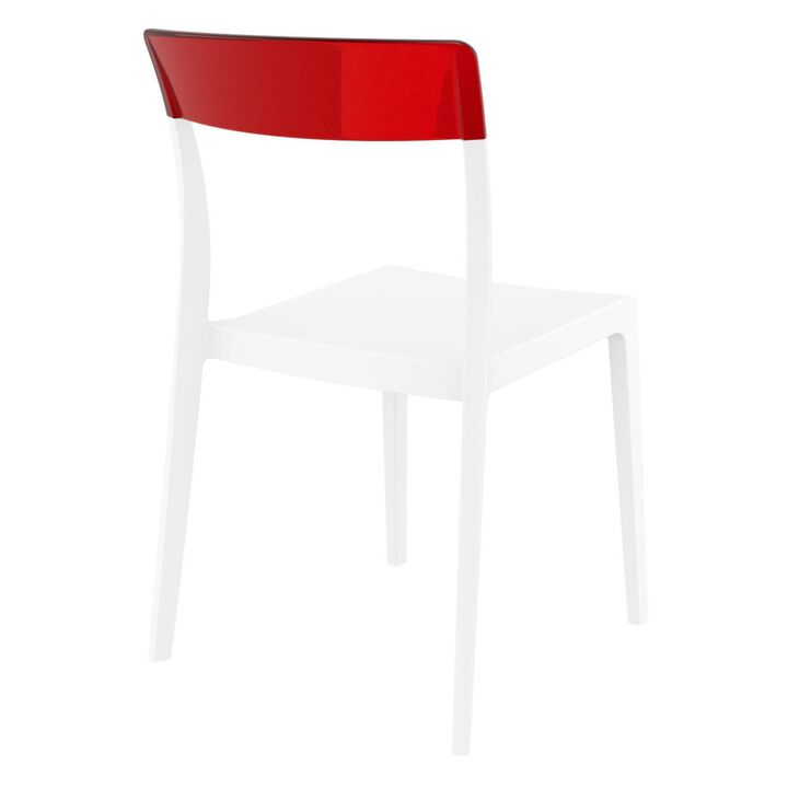 33" White Outdoor Patio Dining Chair