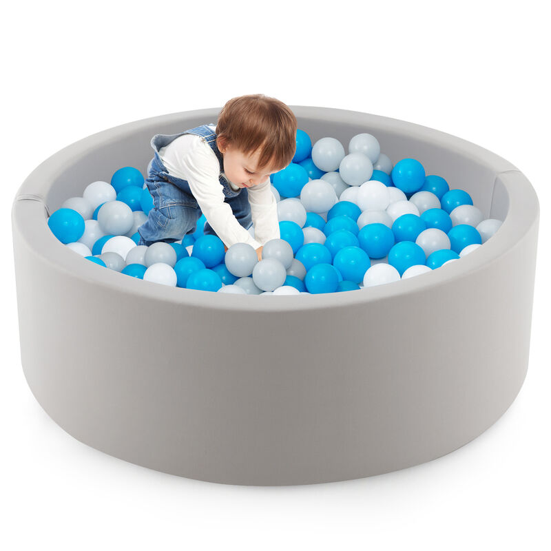 Kiddie Baby Playpen with 200 Ocean Balls and Storage Bag-Grey