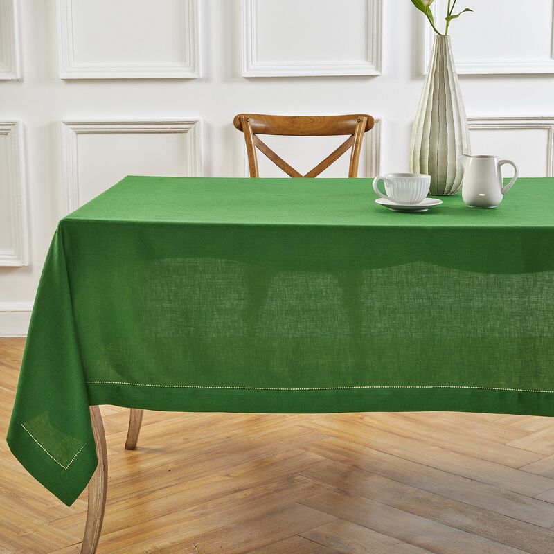 Solino Home 100% Pure Linen Tablecloth | Classic Hemstitch
