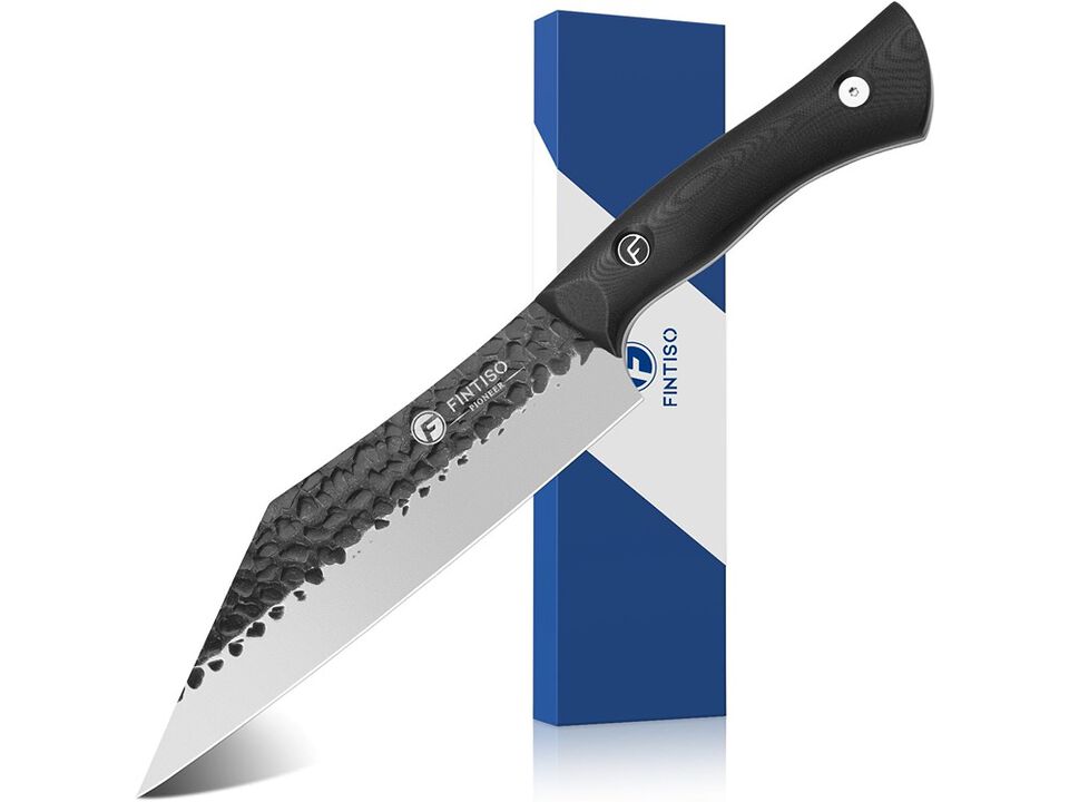 FINTISO Chef Knife 7 inch Viking Knife Japanese Stainless Steel Boning Knife for Meat Cutting Sharp Kitchen
