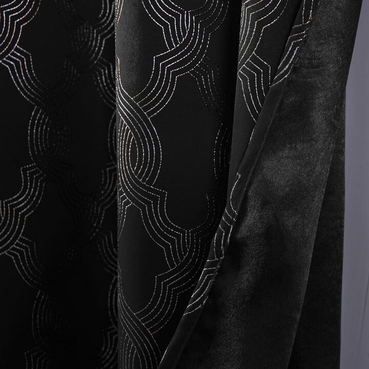 Jansen Rubber Blackout Grommet Curtain Panel - Black by Olivia Gray