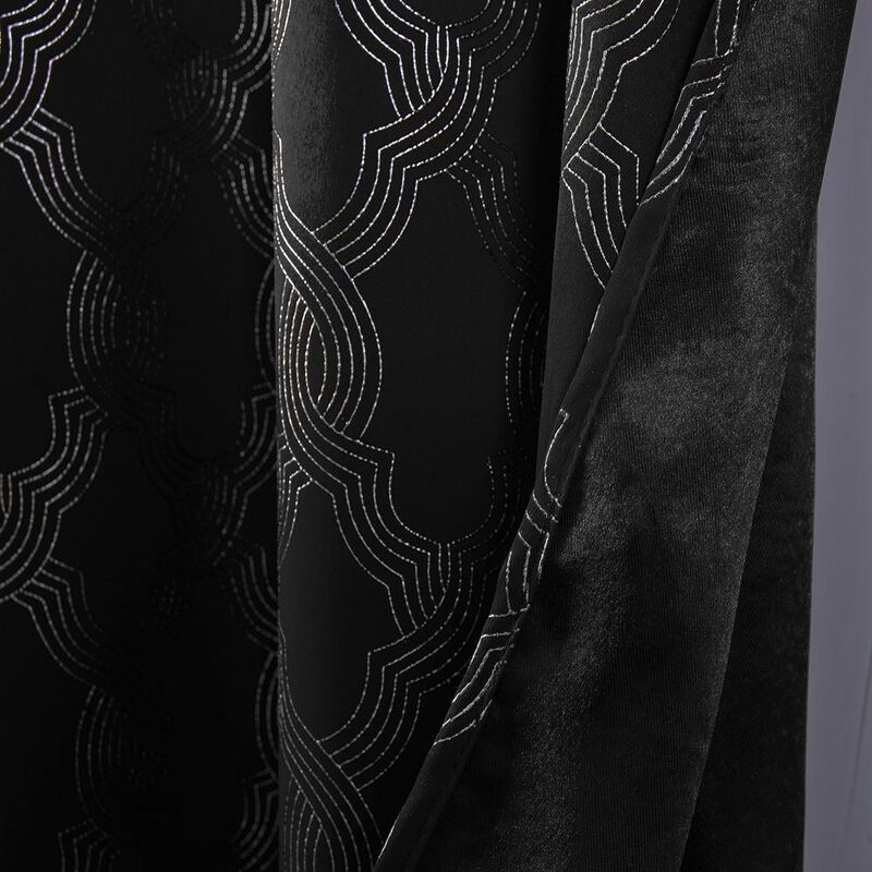 Jansen Rubber Blackout Grommet Curtain Panel - Black by Olivia Gray