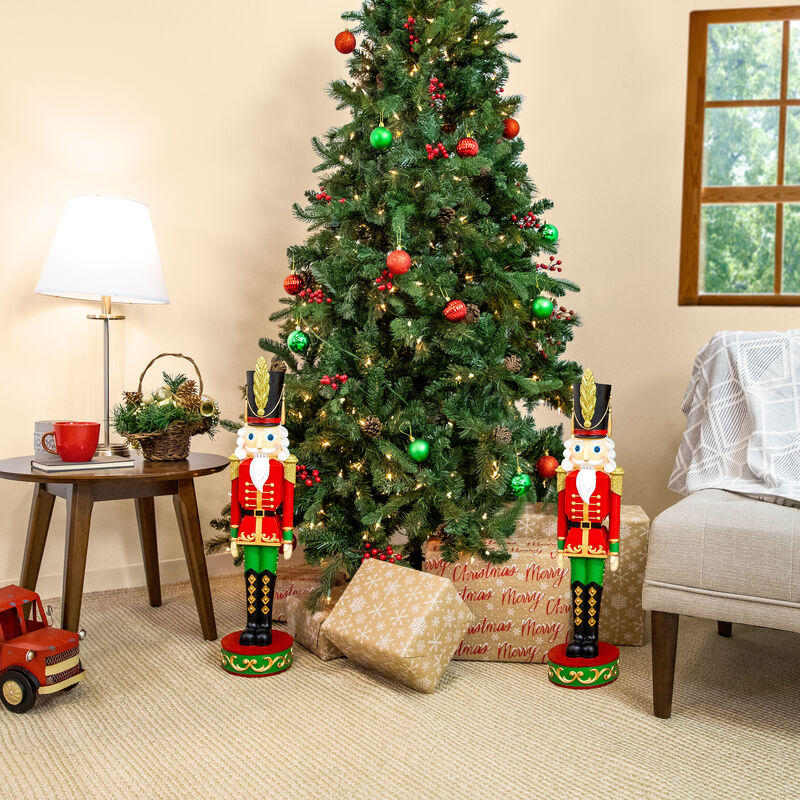Sunnydaze Kristoff the Christmas Nutcracker Soldier - 2 Statues - 29"