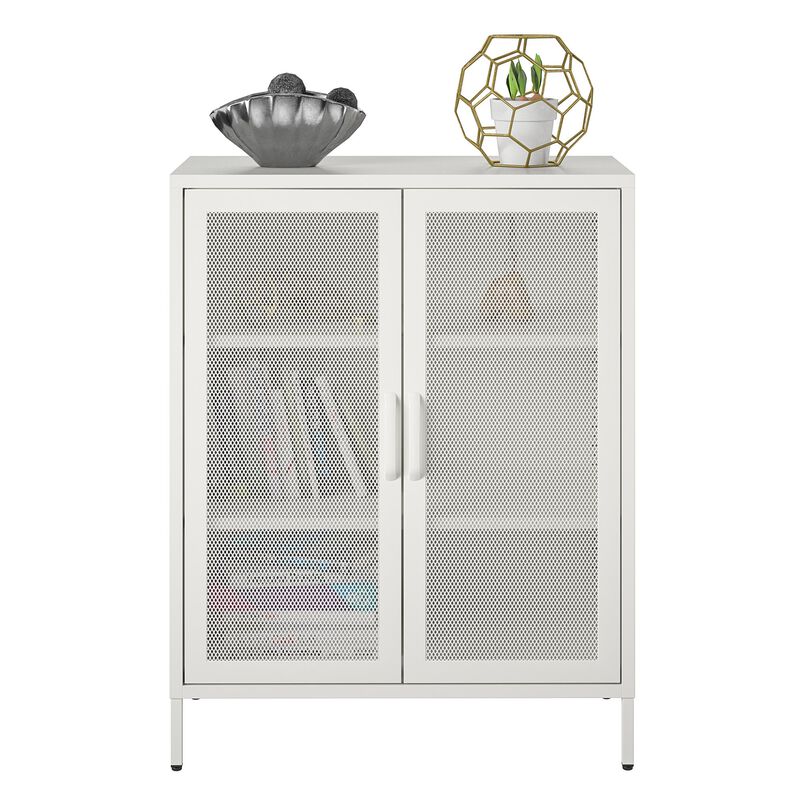 Shadwick 2 Door Storage Cabinet-Mesh Metal Locker
