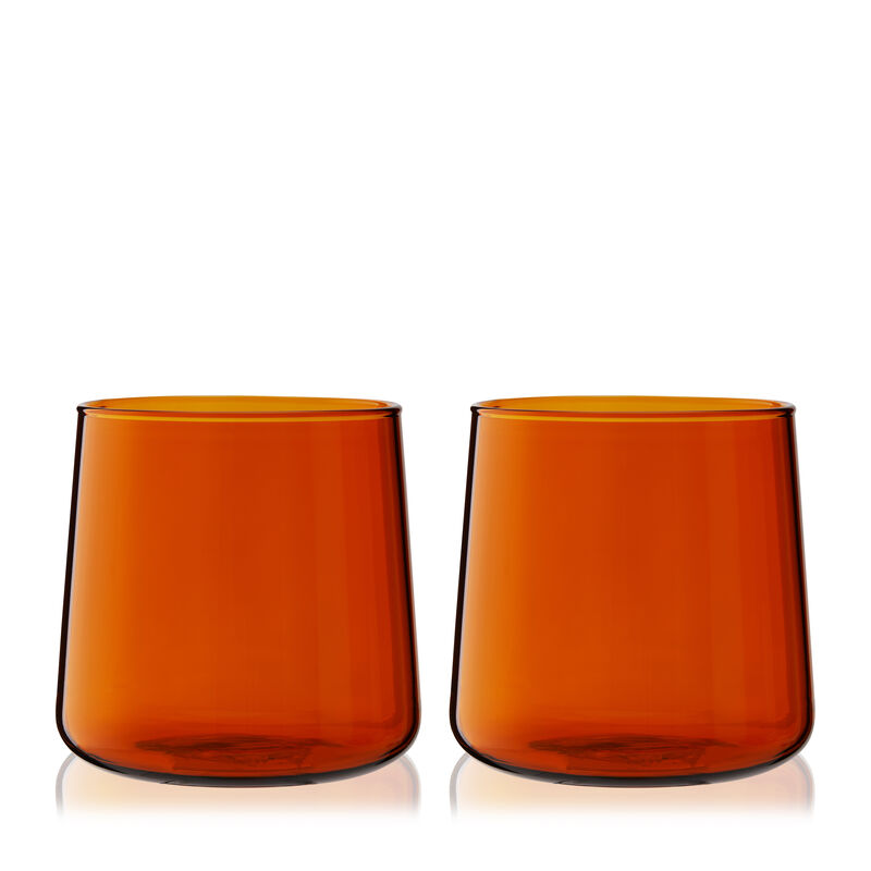 Aurora Amber Cocktail Tumblers, Set of 2