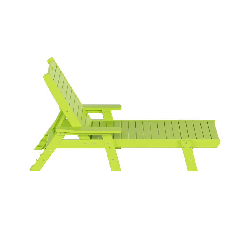 WestinTrends Adirondack Outdoor Chaise Lounge with Side Table Set