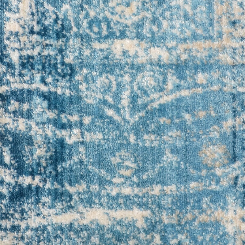 RUGSOTIC CARPETS MACHINE MADE POLYESTER AREA RUGS - 5'x7'10'', Rectangle Shape, Blue Color, Classic Oriental Traditional  Design,Low Pile Machine Made Area Rugs for Living Room, Bed Room (M00078)