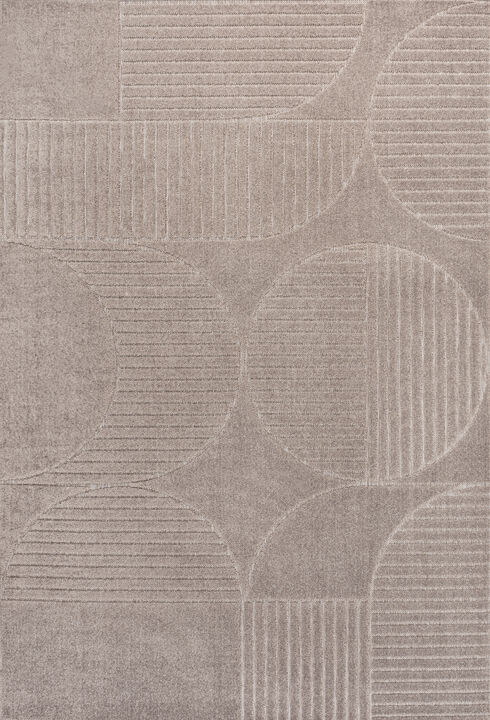 Nordby High-Low Geometric Arch Scandi Striped Indoor/Outdoor Area Rug