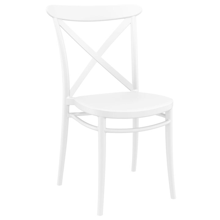 34.25" Black Patio Cross Armless Dining Chair
