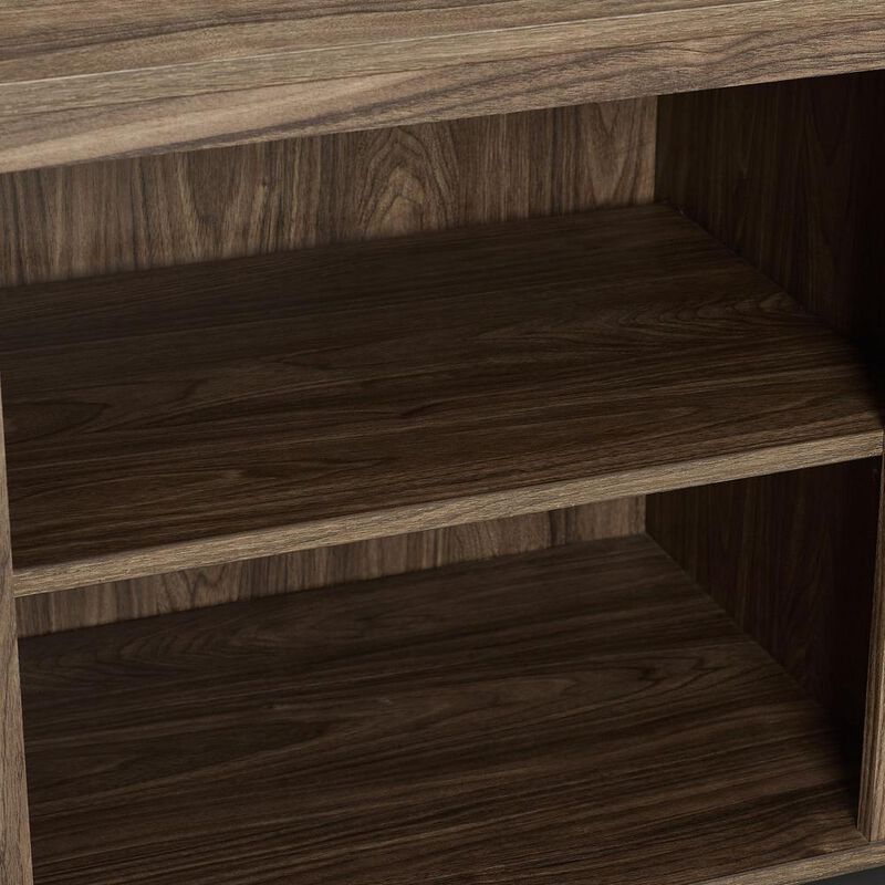 Crosley Furniture Silas 58 Low Profile Tv Stand W/Fireplace Walnut