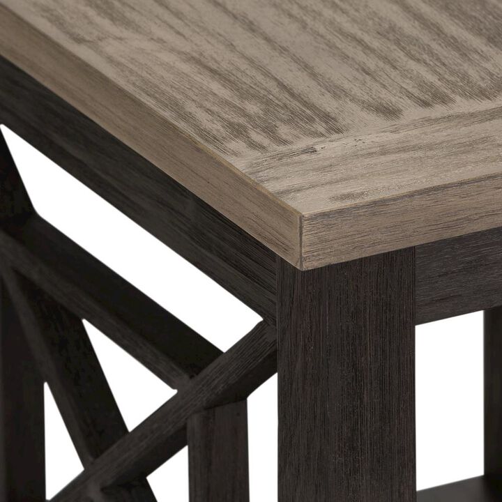 Starlight Canyon Home Black Square End Table – Farmhouse Side Table for Living Room Décor
