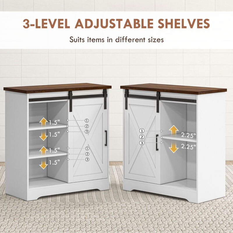 Kitchen Sideboard Storage Cabinet with Adjustable Shelves