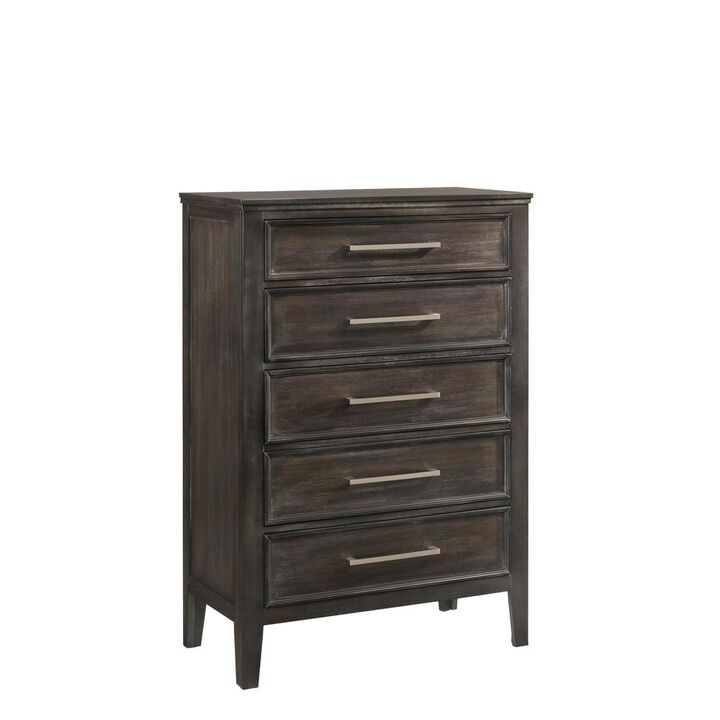 New Classic Furniture Furniture Andover Transitional Solid Wood Chest in Gray