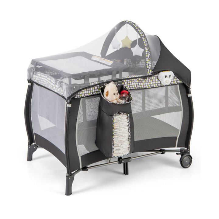 Hivvago Portable Baby Nursery Center 4-in-1 Portable Travel Crib