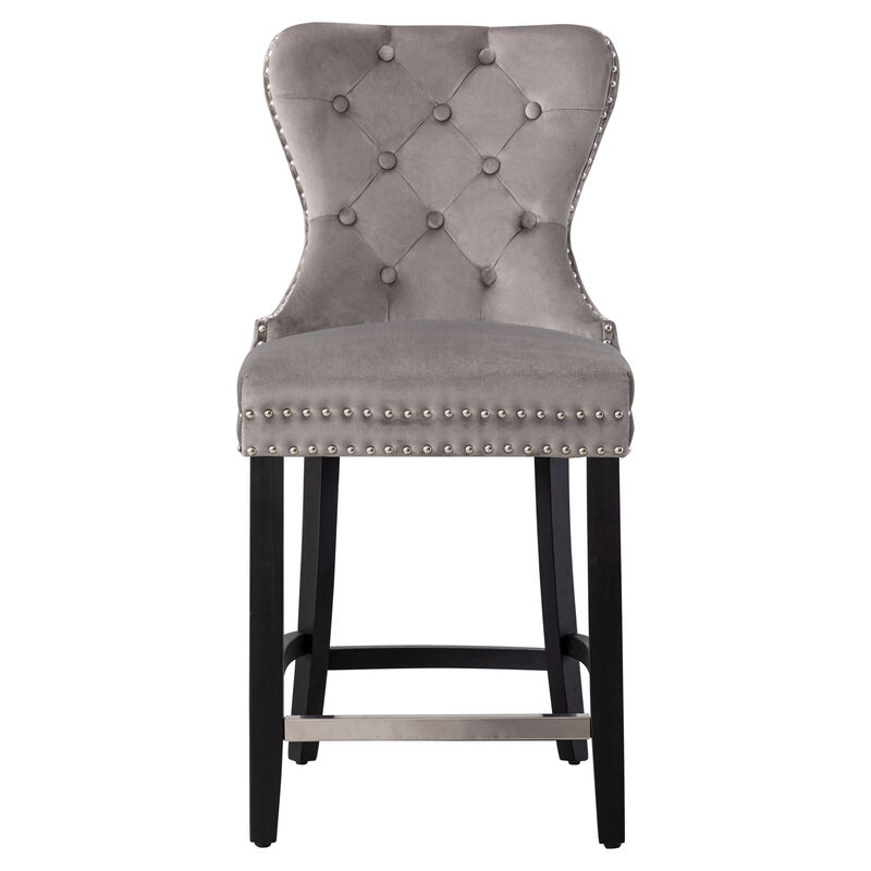 WestinTrends 24" Tufted Velvet Counter Stool