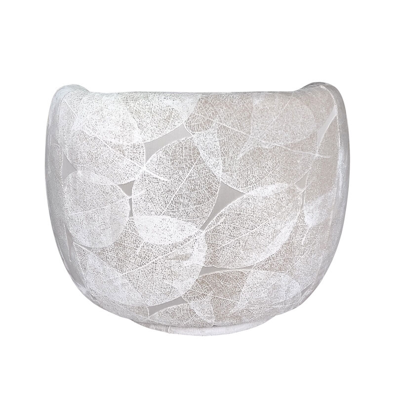 Pasargad Home Napoli Modern Swivel Base Barrel Chair, Ivory