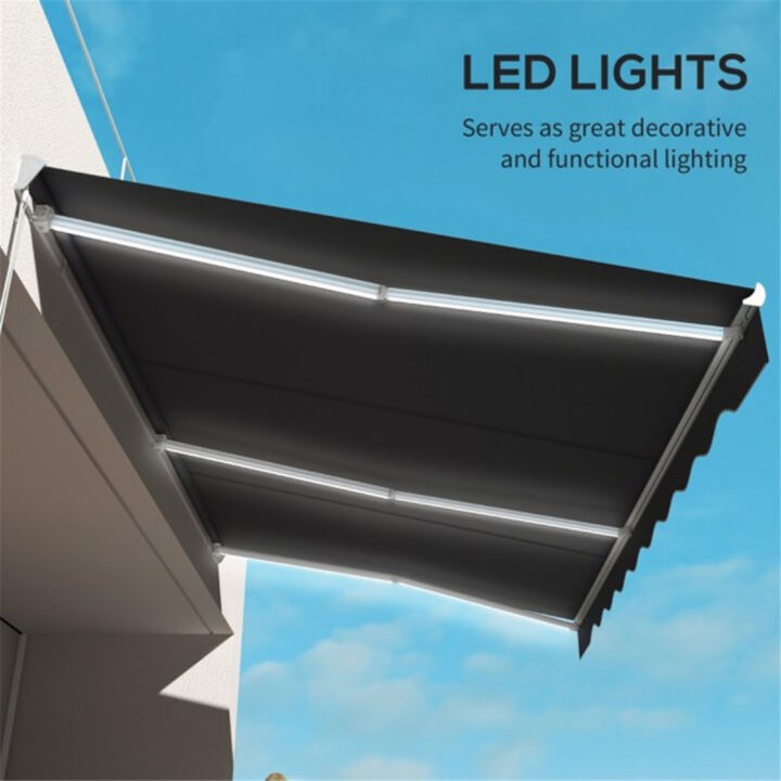 Remote-Controlled Retractable Awning for Patio Deck or Garden Shade
