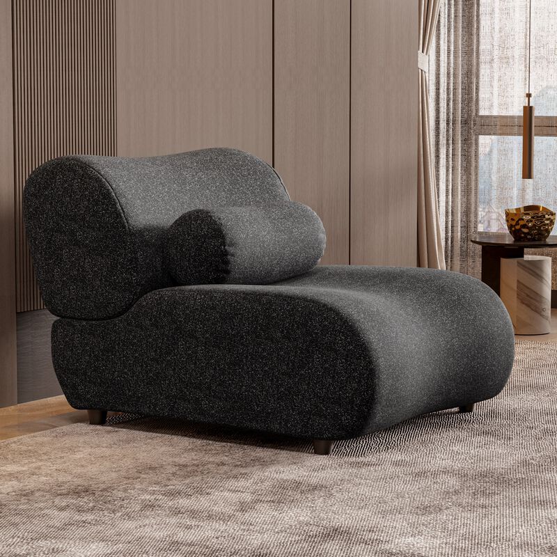 Merax  Chenille Sofa Couch with 70° Reclined Backrest