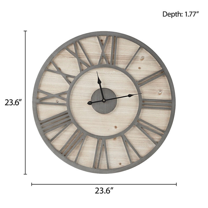 Gracie Mills Jackson Modern 23.6" Wood Wall Clock
