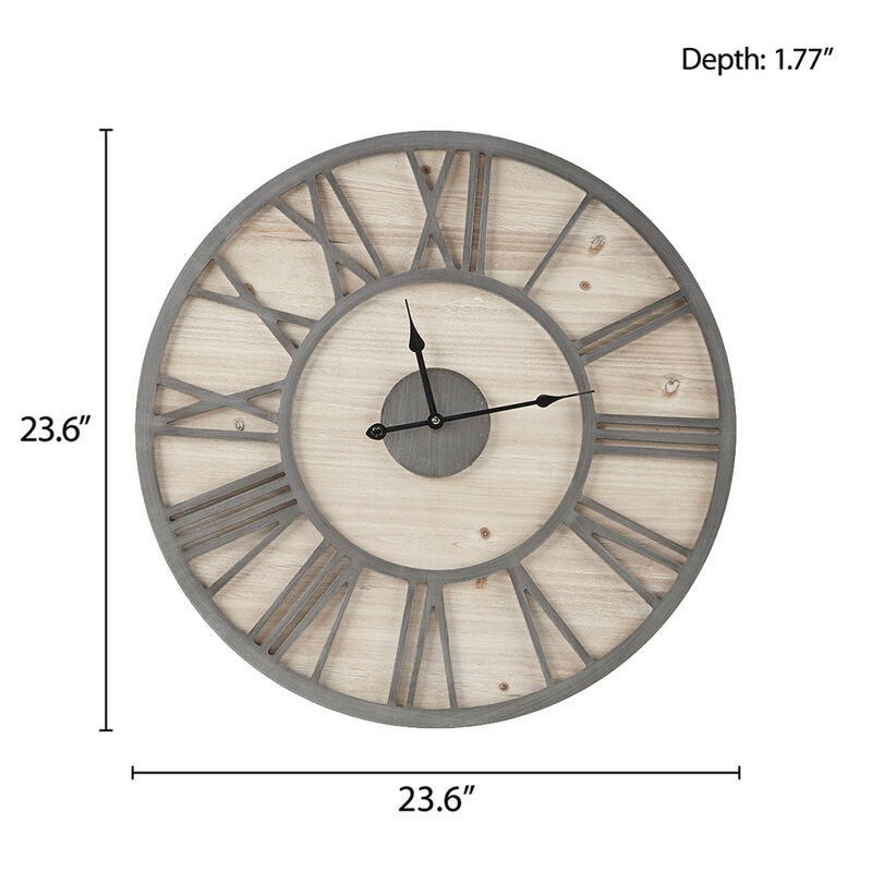 Gracie Mills Jackson Modern 23.6" Wood Wall Clock