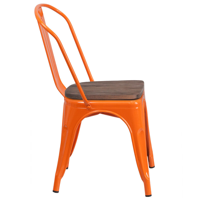 Metal/Wood Colorful Restaurant Chairs