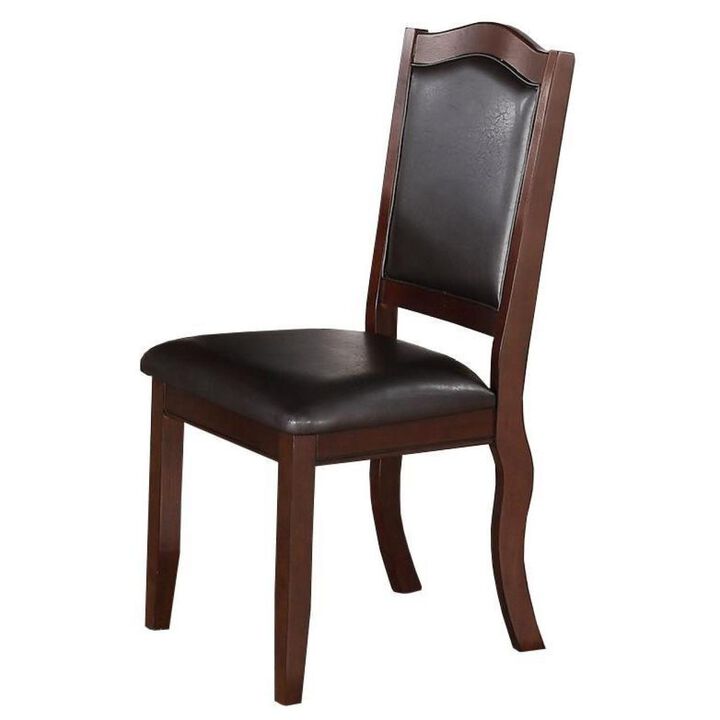 Traditional Formal Set Of 2 Chairs Dark Brown Espresso Dining Seatings Cushion Chair