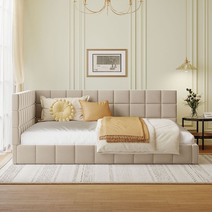 Modern Upholstered Daybed Sofa Bed Frame for Living Room or Bedroom