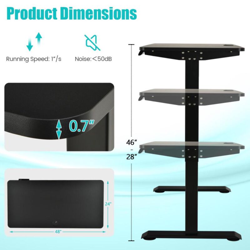 Hivvago Electric Height Adjustable Standing Desk with Memory Controller