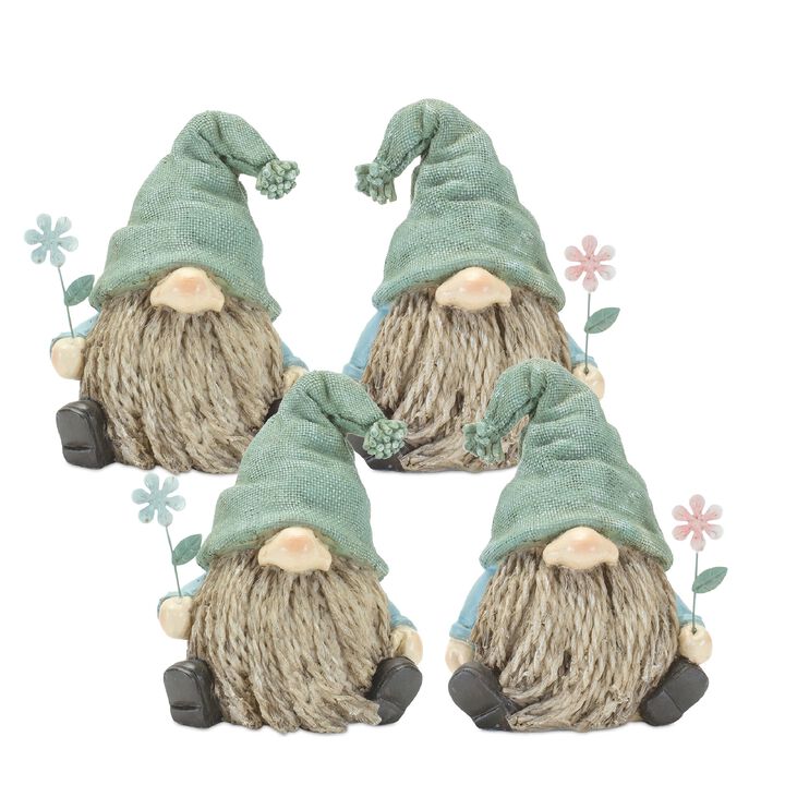 Set of 4 Resin Gnomes – Decorative Garden Statues for Yard, Patio, and Home Decor
