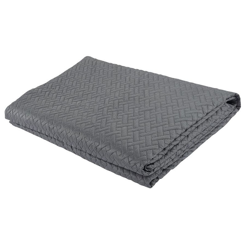Legacy Decor 3 PCS Squared Stitched Pinsonic Reversible Lightweight All Season Bedspread Quilt Coverlet Oversized, Queen Size, Navy Color