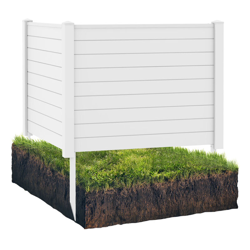 Outdoor PVC Privacy Screens Fence Panels with 20 Inch Long Stakes