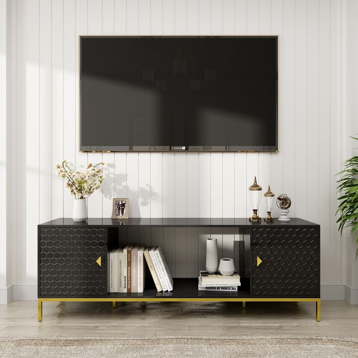 Mondawe 70 Inch Modern Television Station,Media Television Station With Large Storage Space